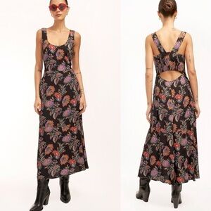 Equipment Everett Maxi Dress in True Black Multi, size 8 NWT